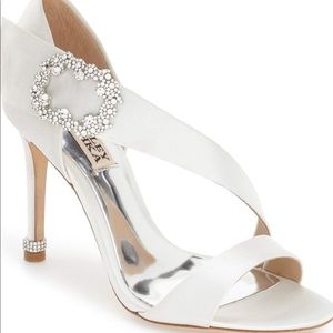 BADGLEY MISCHKA crystal embellished evening sandal